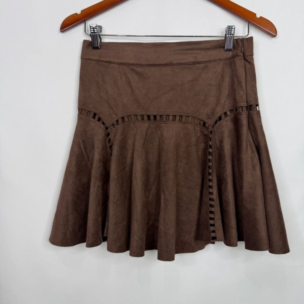 Skies are Blue Mina Suede Mini Skirt Women‎ Size S Brown NWT - Picture 7 of 7